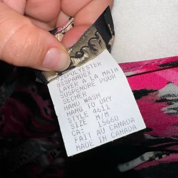 Y2k pink cheetah print handkerchief top sz m - Picture 7 of 8